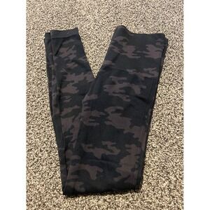 E24 SPANX Camo Print Leggings Black Grey Womens Size M/M